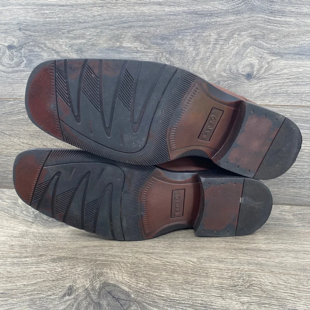 Apt. 9 Dillon Brown Oxford Shoes Mens 10M Brown Leather Square Bicycle Toe